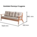 Ver imagem 3 de Sofá Fixo 3 Lugares Florença Moderno Marrom Nogueira Claro