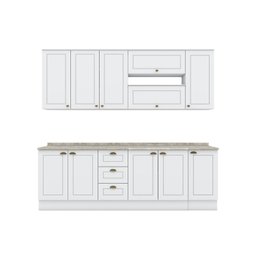 Cozinha Completa 7 Peças 100% Mdf com Tampo Americana - 3