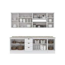 Cozinha Completa 7 Peças 100% Mdf com Tampo Americana - 4