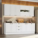 Ver imagem 1 de Cozinha Completa Modulada 7 Peças 100% MDF com Balcão Pia com Tampo Branco Hp/Calcare Americana
