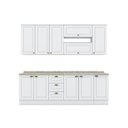 Ver imagem 3 de Cozinha Completa Modulada 7 Peças 100% MDF com Balcão Pia com Tampo Branco Hp/Calcare Americana