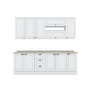 Ver imagem 3 de Cozinha Completa Modulada 7 Peças 100% MDF com Tampo Americana Branco/HP