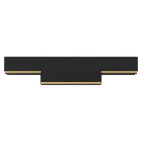 Kit 3 Armários de Cozinha Aéreos 4 Portas Veneza Multimóveis Mp2151 Preto/dourado