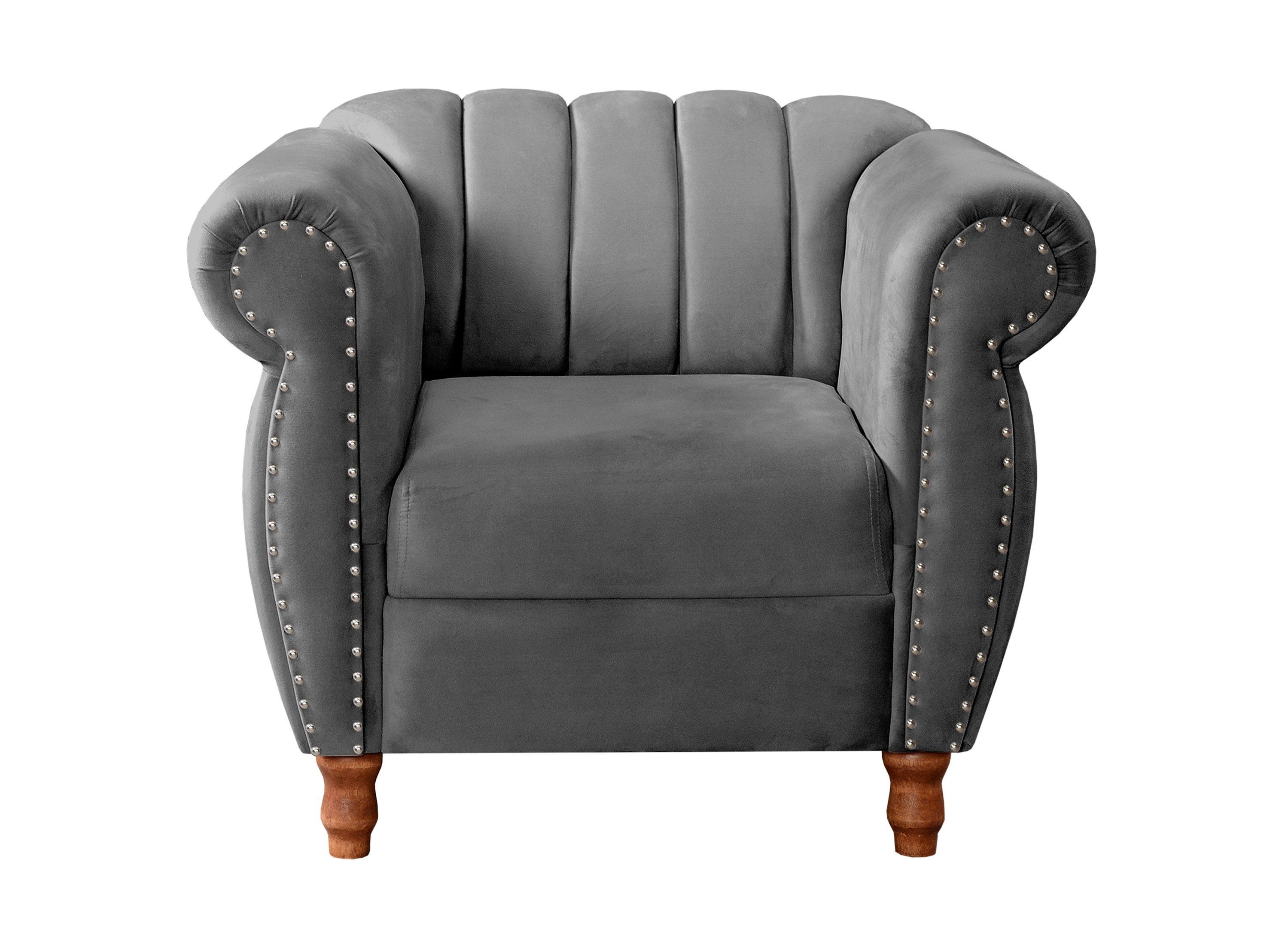 Conjunto Realeza Sofá com Poltronas Chesterfield Decoração - 6