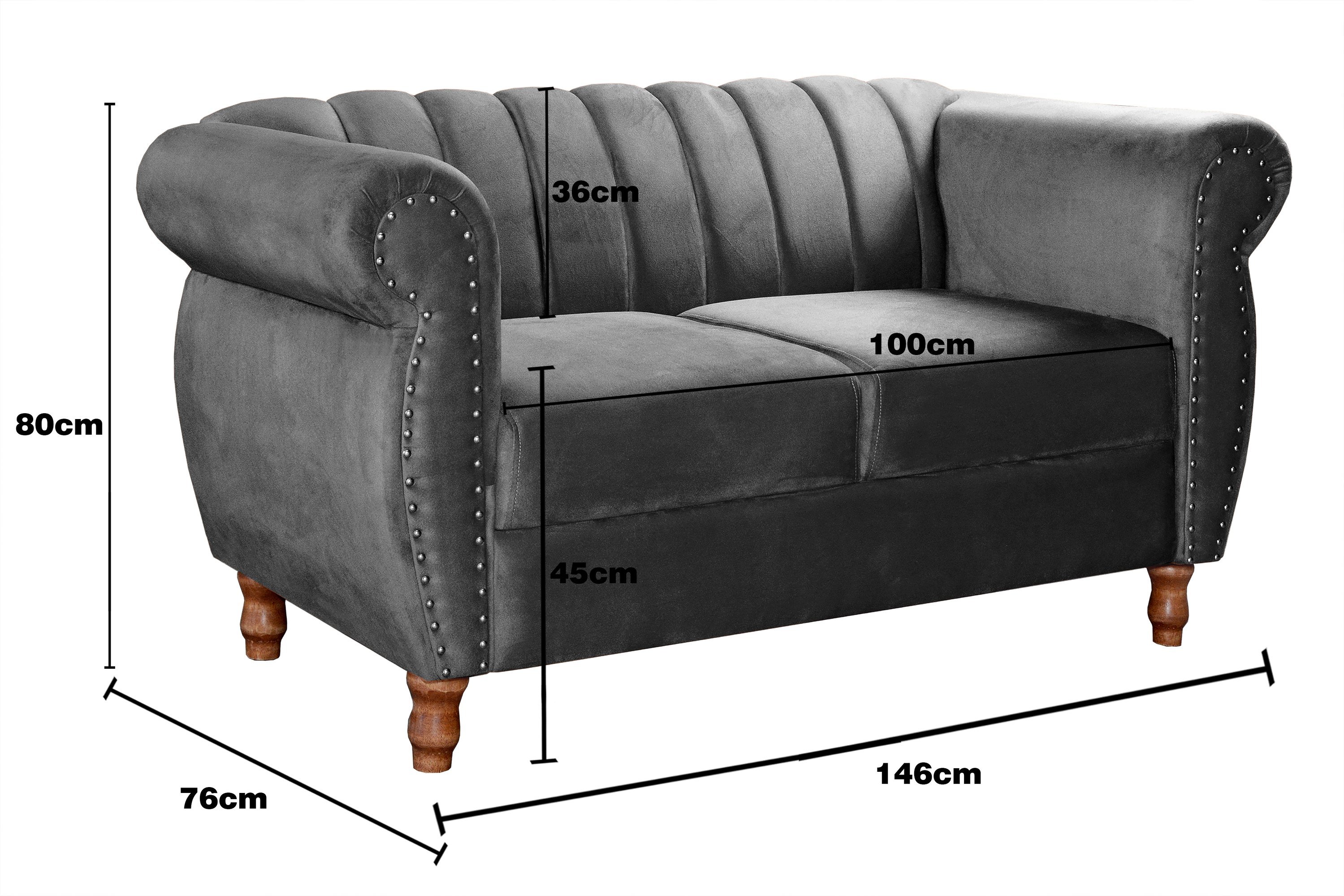 Conjunto Realeza Sofá com Poltronas Chesterfield Decoração - 3