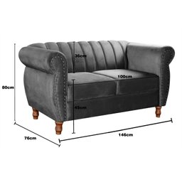 Conjunto Realeza Sofá com Poltronas Chesterfield Decoração - 3