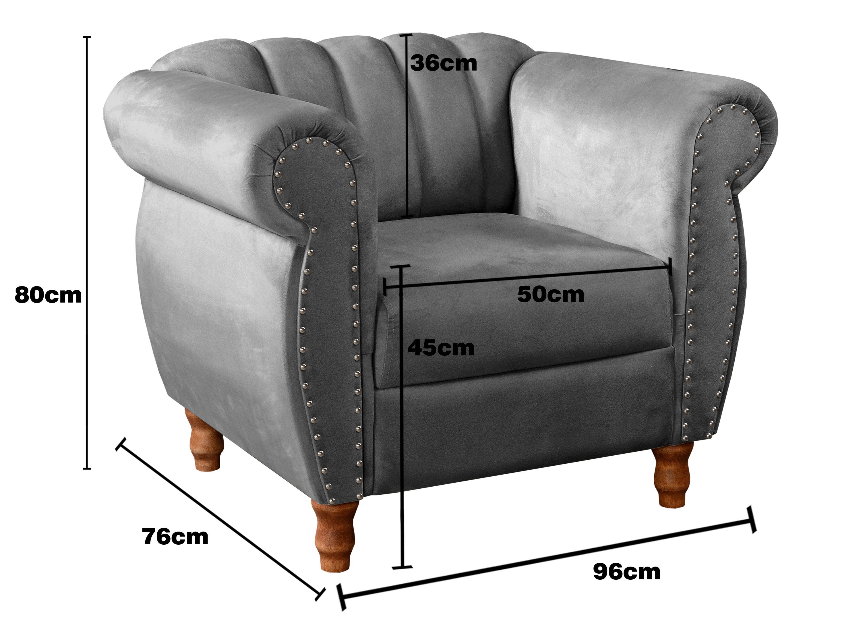 Conjunto Realeza Sofá com Poltronas Chesterfield Decoração - 8