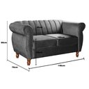Ver imagem 3 de Conjunto Realeza Sofá com Poltronas Chesterfield Decoração Cinza Grafite