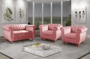 Ver imagem 1 de Conjunto Realeza Sofá com Poltronas Chesterfield Decoração Rosa
