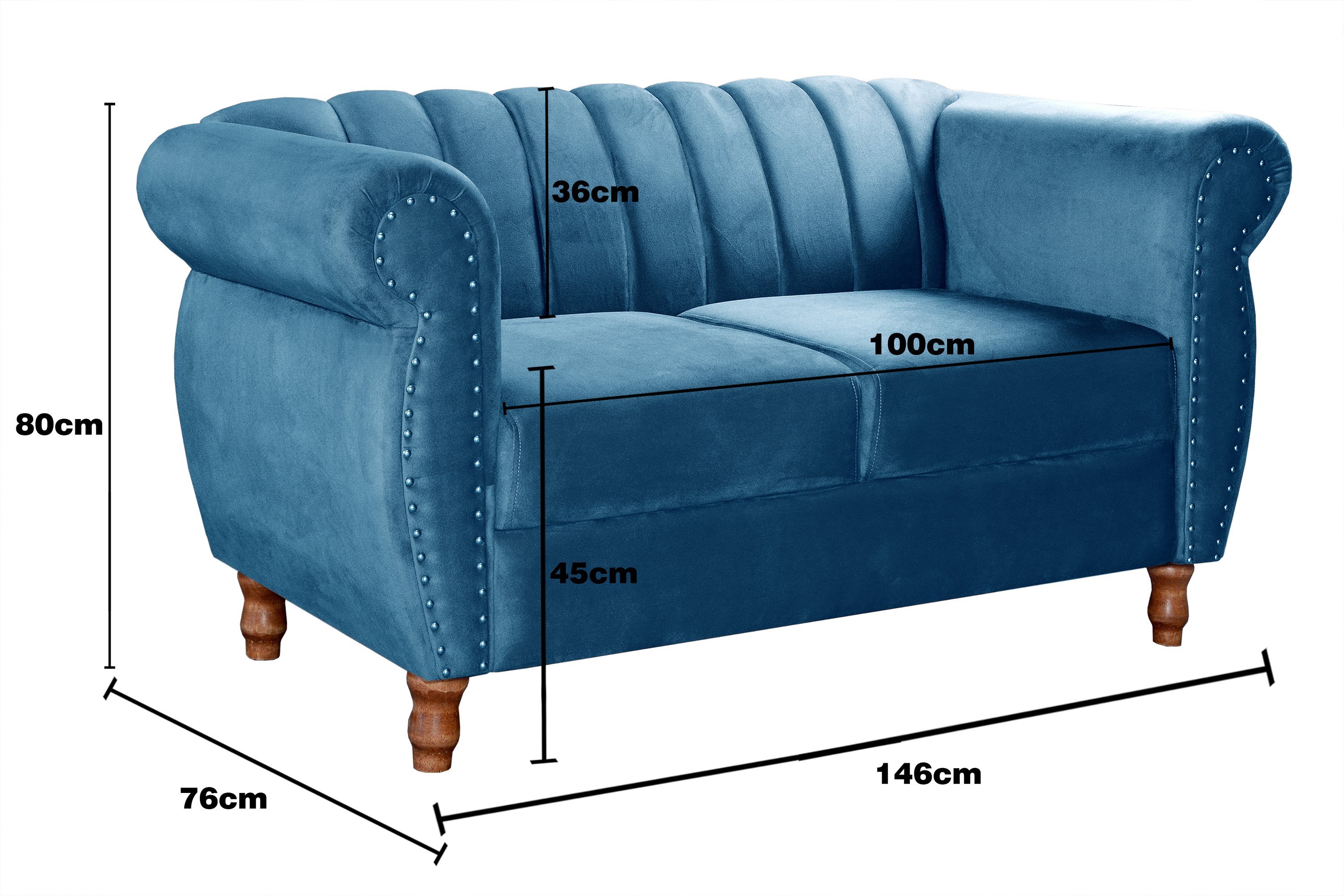 Conjunto Realeza Sofá com Poltronas Chesterfield Decoração - 3