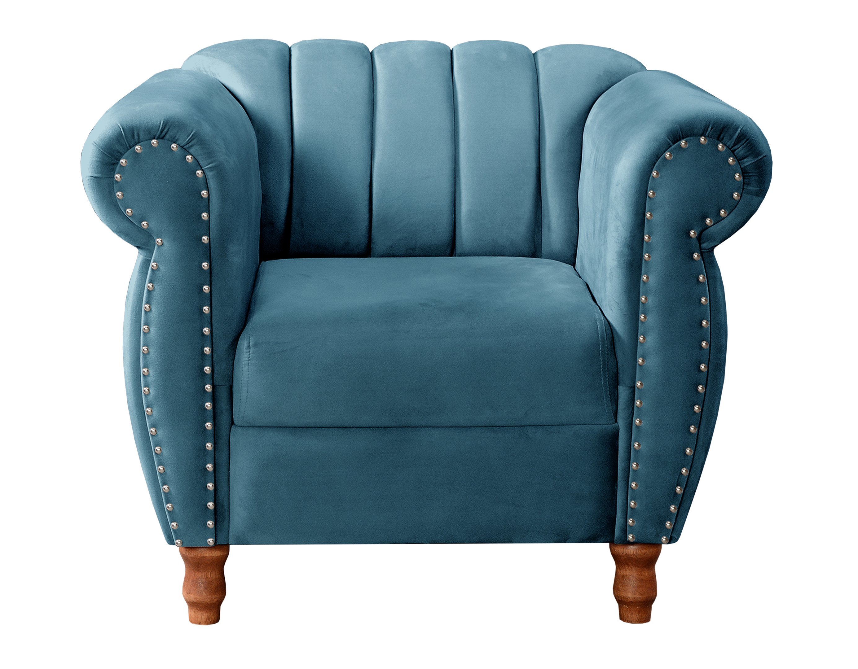 Conjunto Realeza Sofá com Poltronas Chesterfield Decoração - 6