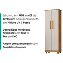 Ver imagem 5 de Armario para Lavanderia Multiuso 2 Portas 143x53 cm Nina Cedro Areia Rudk
