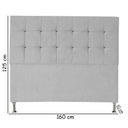 Ver imagem 2 de Cabeceira de Cama Box Cristal Queen 160 Cm Botão Strass Suede Marrom Eli Móveis
