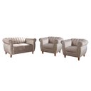 Ver imagem 2 de Conjunto Realeza Sofá com Poltronas Chesterfield Decoração Cinza Capuccino
