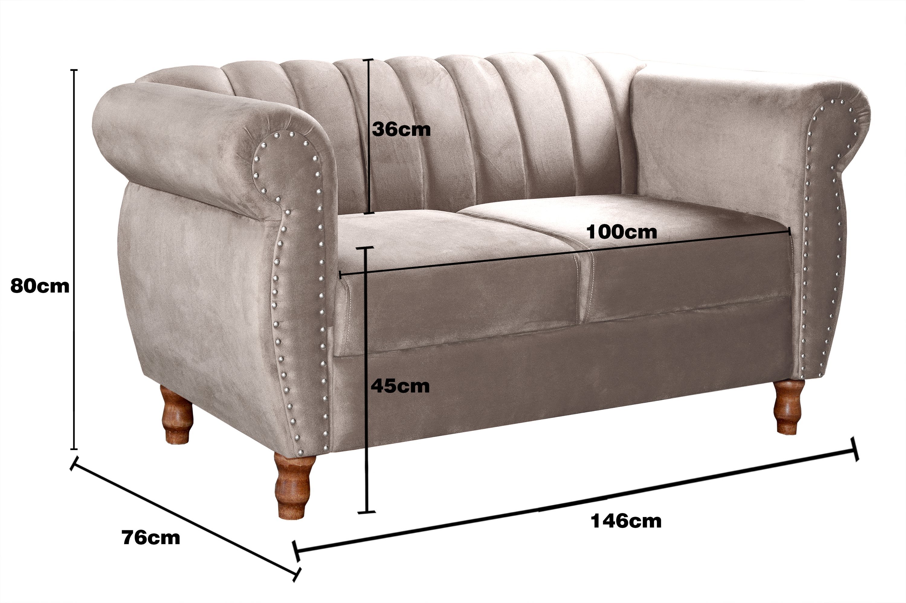 Conjunto Realeza Sofá com Poltronas Chesterfield Decoração - 3