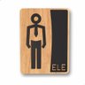 Placa de Banheiro Placas para Banheiro Feminino Masculino:preto - Ele 15x20 - 1