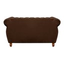 Ver imagem 5 de Conjunto Sofá com Poltronas Chesterfield 4 Lugares Veludo Marrom Realeza 146cm