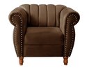 Ver imagem 6 de Conjunto Sofá com Poltronas Chesterfield 4 Lugares Veludo Marrom Realeza 146cm
