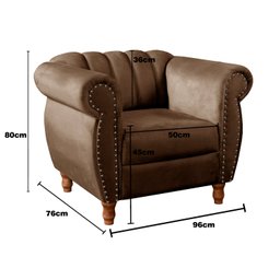 Conjunto Realeza Sofá com Poltronas Chesterfield Decoração - 8