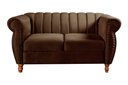 Ver imagem 4 de Conjunto Sofá com Poltronas Chesterfield 4 Lugares Veludo Marrom Realeza 146cm
