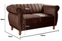 Ver imagem 3 de Conjunto Sofá com Poltronas Chesterfield 4 Lugares Veludo Marrom Realeza 146cm