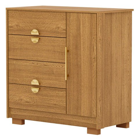 Cômoda para Quarto 93cm com 1 Porta Nara Nature V02 - Mpozenato