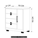 Ver imagem 4 de Cômoda para Quarto 93cm com 1 Porta Nara Nature V02 - Mpozenato