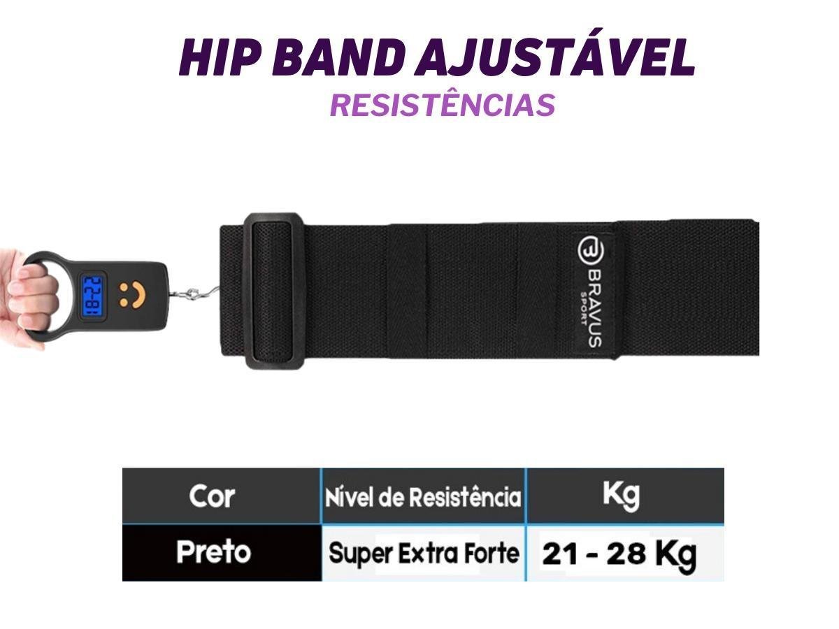 Hip Mini Band Super Extra Forte Preta Ajustável Premium Bravus - 2