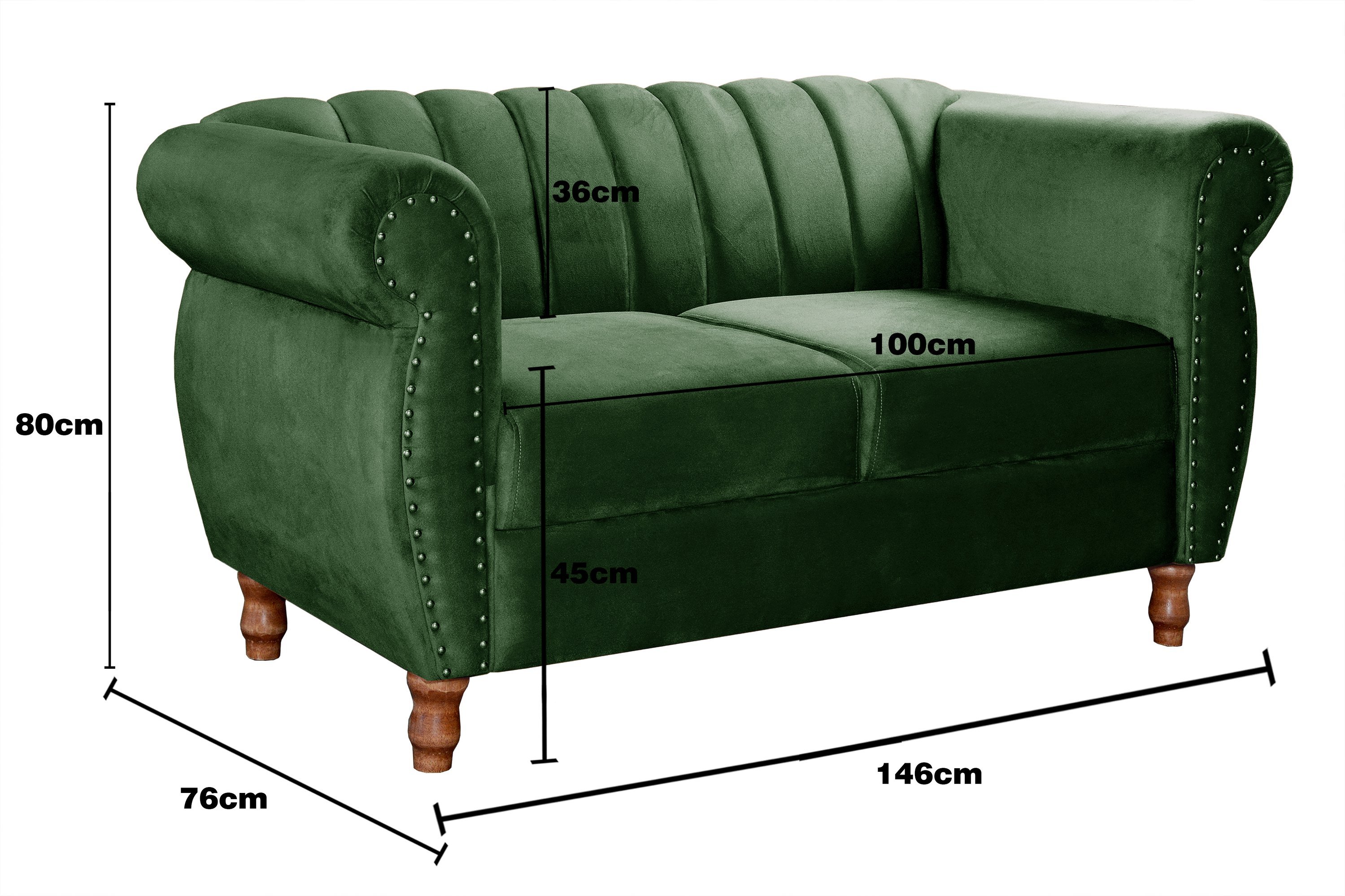 Conjunto Realeza Sofá com Poltronas Chesterfield Decoração - 3