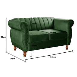 Conjunto Realeza Sofá com Poltronas Chesterfield Decoração - 3