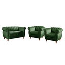 Ver imagem 2 de Conjunto Realeza Sofá com Poltronas Chesterfield Decoração Verde