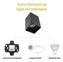 Ver imagem 2 de Kit 3 Spot de Sobrepor Quadrat C/ 3 Lâmpada Led Mr16 - Preto - Branco Frio