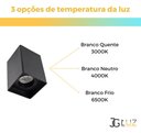 Ver imagem 3 de Kit 3 Spot de Sobrepor Quadrat C/ 3 Lâmpada Led Mr16 - Preto - Branco Frio
