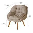 Ver imagem 3 de Conjunto Poltrona Sênior Linho + Puff Pés Madeira Luxuosa:linho Bege