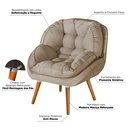 Ver imagem 4 de Conjunto Poltrona Sênior Linho + Puff Pés Madeira Luxuosa:linho Bege