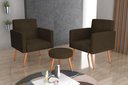 Ver imagem 1 de Kit 2 Poltronas + Puff Dallas Turkey Marrom F444 - Matrix