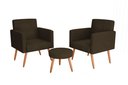 Ver imagem 2 de Kit 2 Poltronas + Puff Dallas Turkey Marrom F444 - Matrix