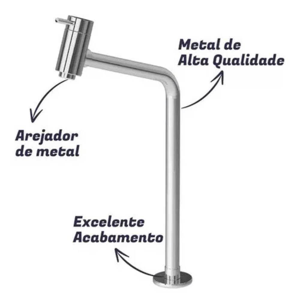 Torneira Bancada Link Banheiro Alta Cuba Lavabo Lavatório 8062 Slim Concept Metais - 2