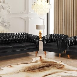 Conjunto Duque 2 Poltronas e 1 Namoradeira Chest 3 Lugares Courano - 2