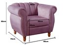 Ver mais imagens de Conjunto Realeza Sofá com Poltronas Chesterfield Decoração Roxo