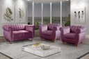 Ver imagem 1 de Conjunto Realeza Sofá com Poltronas Chesterfield Decoração Roxo