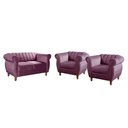 Ver imagem 2 de Conjunto Realeza Sofá com Poltronas Chesterfield Decoração Roxo