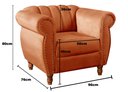 Ver mais imagens de Conjunto Realeza Sofá com Poltronas Chesterfield Decoração Laranja Terracota