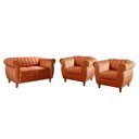 Ver imagem 2 de Conjunto Realeza Sofá com Poltronas Chesterfield Decoração Laranja Terracota