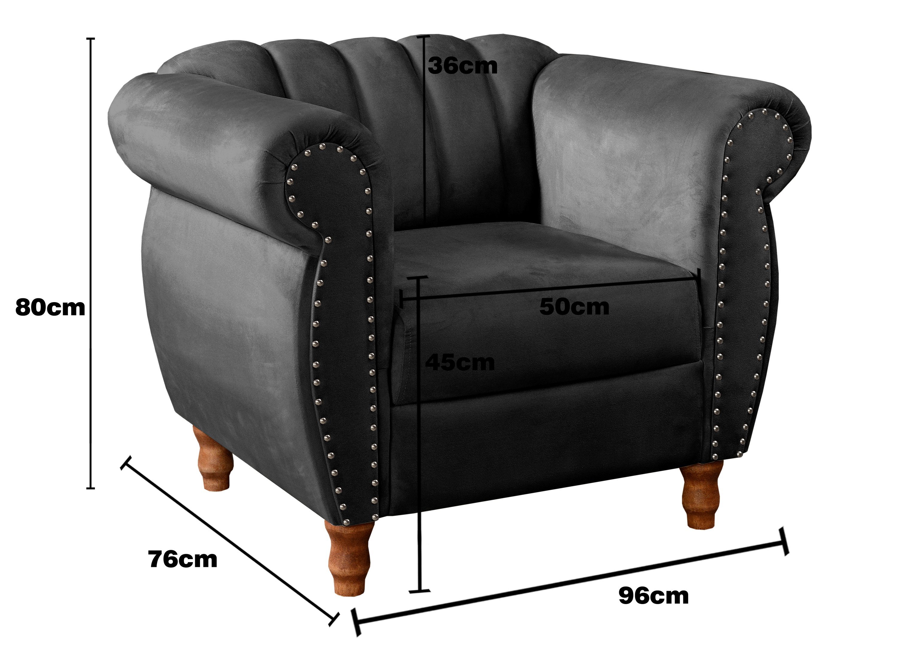 Conjunto Realeza Sofá com Poltronas Chesterfield Decoração - 8