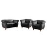 Conjunto Realeza Sofá com Poltronas Chesterfield Decoração - 2