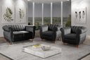 Ver imagem 1 de Conjunto Realeza Sofá com Poltronas Chesterfield Decoração Preto