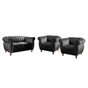 Ver imagem 2 de Conjunto Realeza Sofá com Poltronas Chesterfield Decoração Preto
