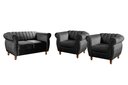 Ver imagem 2 de Conjunto Realeza Sofá com Poltronas Chesterfield Decoração Preto