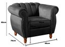 Ver mais imagens de Conjunto Realeza Sofá com Poltronas Chesterfield Decoração Preto